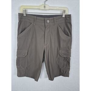 KUHL Men’s Cargo Hiking Shorts Size 30 Brown Stretch Nylon Outdoor Pockets